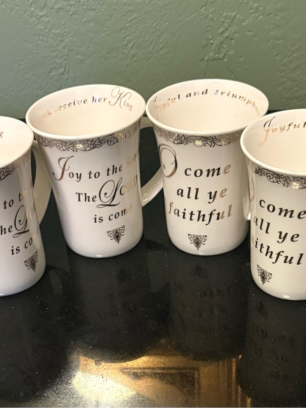 Season Of Glory Come All Ye Faithful 'Joy to the World' Decorative Ceramic Mugs